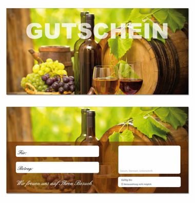 100 x Geschenkgutscheine (Wein-664) Gastronomie Gutscheine Gutscheinkarten