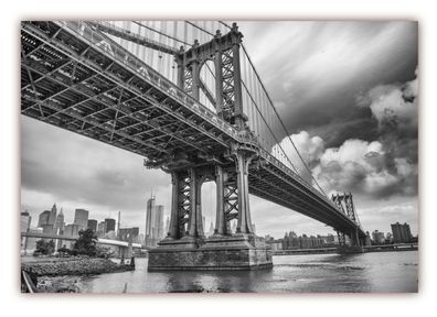 XXL Poster 100 x 70cm Manhattan Bridge New York City Hängebrücke über East River