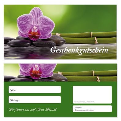 100 Geschenkgutscheine (Orchidee-694) Gutscheine Erholung Spa Wellness Urlaub