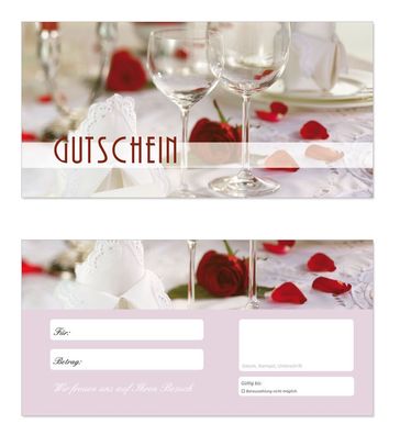 50 x Geschenkgutscheine (Gastro-611) TOP Gutscheine für Gastronomie Restaurant