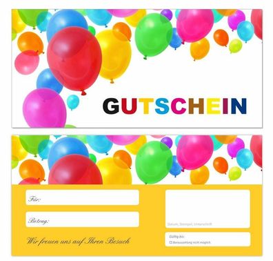 20 x Premium Geschenkgutscheine (Ballon-671) Gastronomie Gutscheine extra stark