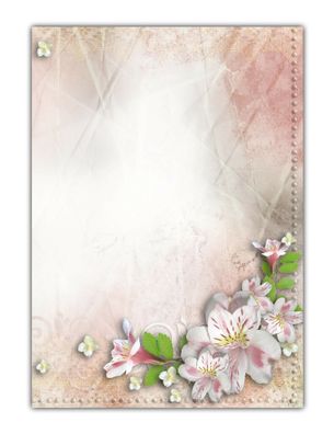 Motiv-Briefpapier Blumen Vintage Hochzeit Einladung(MPA-5208, DIN A4, 25 Blatt)