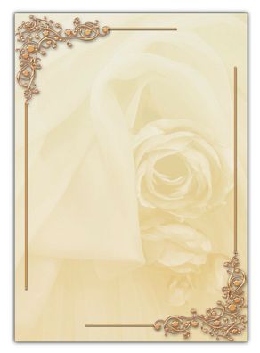 Motiv Briefpapier Ornamente (Rosen-5191 DIN A4 25 Blatt) Blumen Vintage Hochzeit