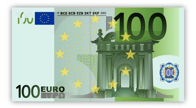 XL Poster 84 x 46 cm 100 Euro Geld Banknoten Geldschein Money Bill EUR Plakat