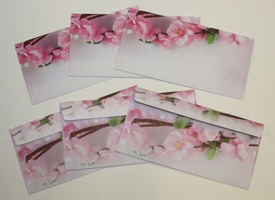 50 Stück Briefumschläge haftklebend wunderschöne Kirschblüten-5187 DIN lang