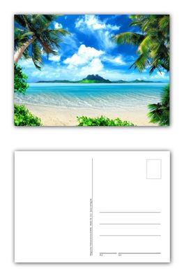 12 Stück Postkarten magical coast / Insel Küste Palmen Strand, weißer Sand