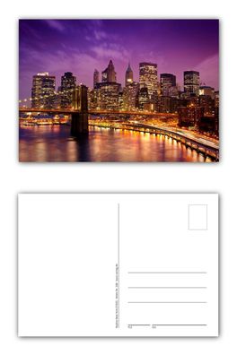 12 Stück Postkarten New York Manhattan Brooklyn Bridge über den East River