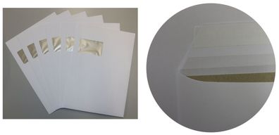 200x C4 Umschläge Fenster Papprückwand Versandtaschen komplett weiß haftklebend