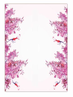 Motiv Briefpapier (rosa Ranken-5188, DIN A4, 25 Blatt) rosafarbene Blüten