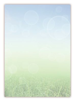 Motivpapier Briefpapier (Wiese-5169 DIN A4 100 Blatt) grüne Wiese Sommer Sonne