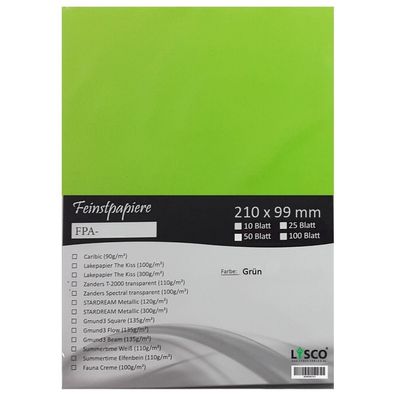 50 Blatt DIN lang Gmund Transparentpapier 100g Farbe giftgrün transparent