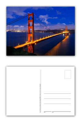 12 Stück Postkarten Golden Gate Bridge, San Fransisco - Kalifornien