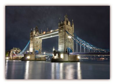 XXL Poster 100 x 70cm Tower Bridge - Brücke über die Themse bei Nacht - London