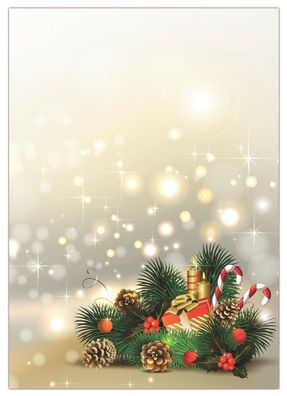 100 Blatt Briefpapier-5054 A4 Format, Motivpapier Weihnachten Gesteck Geschenk
