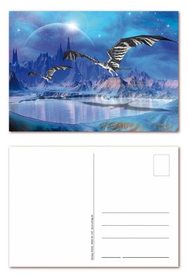 12 Stück Postkarten, Fantasy Drachen Dragon, Ansichtskarten (PKT-143)