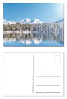 12 Stück Postkarten Ansichtskarten Winterlandschaft mit Gebirgssee (PKT-119)