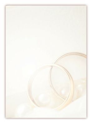 Motivpapier Briefpapier (Hochzeit-5170, DIN A4, 100 Blatt) goldene Ringe