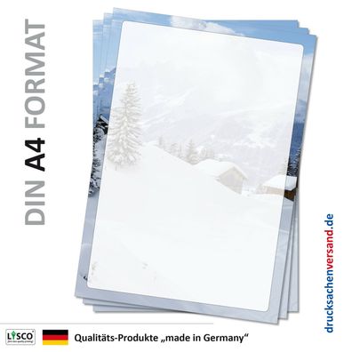 Motivpapier Briefpapier (Winter-5049 DIN A4 100 Blatt) Winterlandschaft Bergwelt