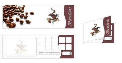 50 Stück Premium Bonuskarten, Treuekarten, Kundenkarten Gastronomie Kaffee Café
