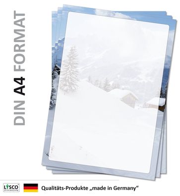 Motivpapier Briefpapier (Winter-5049, DIN A4 25 Blatt) Winterlandschaft Bergwelt