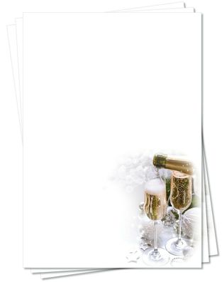 Motivpapier Briefpapier (Gastro-5160 DIN A4 100 Blatt) Champagner Gläser Sekt
