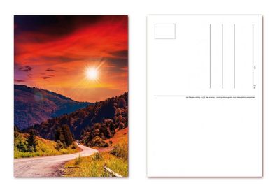 12 Stück Postkarten DIN A6 Weg durchs Gebirge im Herbst Ansichtskarten (PKT-125)