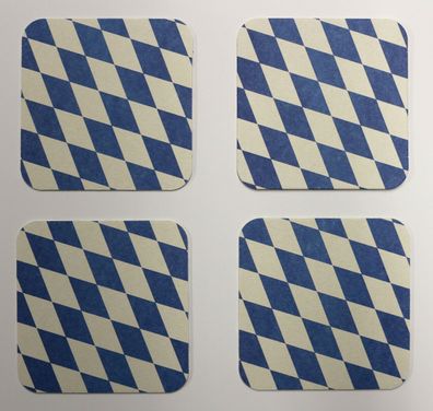 100 Stück Bierdeckel Bayern Raute 93x93cm abgerundet zweiseitig bedruckt