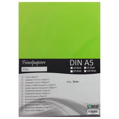 100 Blatt DIN A5 Gmund Transparentpapier 100g Farbe giftgrün transparent FPA-123
