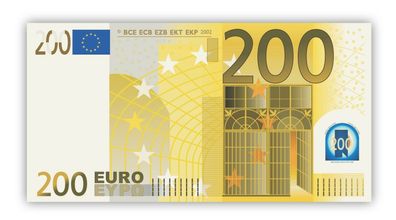 XL Poster 84 x 43 cm 200 Euro Geld Banknoten Geldschein Money Bill EUR Plakat