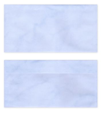 100 Stück Premium Briefumschläge DIN lang Motiv Marmorpapier blau, UMS-5001