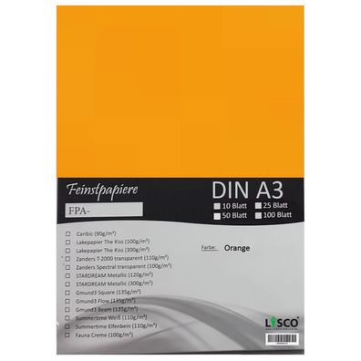 50 Blatt DIN A3 Gmund Transparentpapier 100g Farbe orange transparent (FPA-121)
