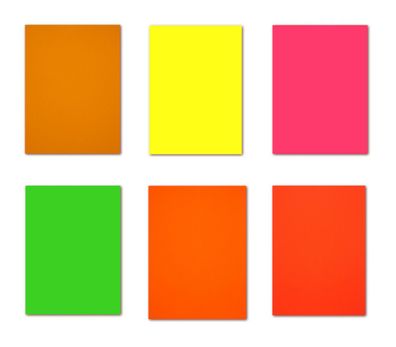 5x6Blatt Buntpapier DIN A4 Neonpapier 2xOrange Gelb Pink Grün Rot Papier Neon