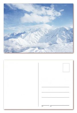 12 Stück Postkarten mit schneebedeckten Gipfeln Gebirge blauer Himmel (PKT-121)