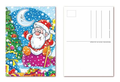 12 Stück Postkarten, Weihnachten Weihnachtsmann, Ansichtskarten (PKT-139)