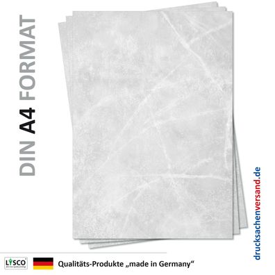 25 Blatt Gastronomie Papier grau A4 Marmor zweiseitig bedrucktes Briefpapier