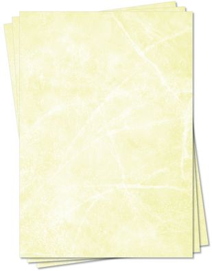 100 Blatt Gastronomie Papier gelb A6 Marmor zweiseitig bedrucktes Briefpapier