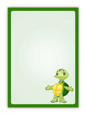 Motiv Briefpapier Kinder (Turtle-5046, DIN A4 100 Blatt) Hero Schildkröte grün
