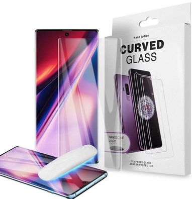 Panzer Display Schutzglas Kleber UV Licht 3D Curved Panzerglas Samsung Galaxy Huawei