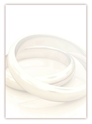 Motivpapier Briefpapier (Hochzeit-5173 DIN A4 25 Blatt) glänzende goldene Ringe
