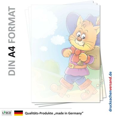 25 Blatt Motivpapier-5112 DIN A4 Briefpapier Märchen gestiefelte Kater Kinder