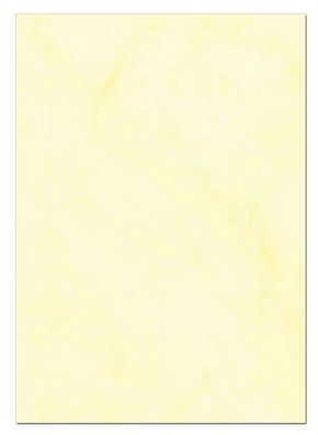 25 Blatt Gastronomie Papier - A5 Marmor-Gelb, einseitig bedrucktes Briefpapier