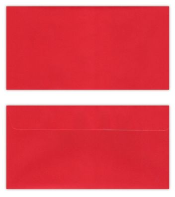 100 X Caribic Briefumschläge Farbe Cadmium Rot DIN lang ohne Fenster haftklebend