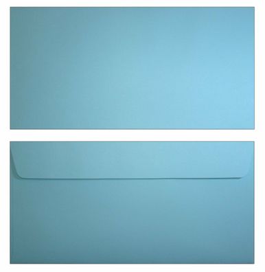 50 X Caribic Briefumschläge farbig hellblau DIN lang ohne Fenster haftklebend