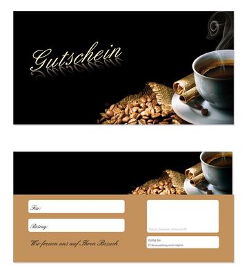 10 x Geschenkgutscheine (Kaffee-601) TOP Gutscheine für Gastronomie Restaurant