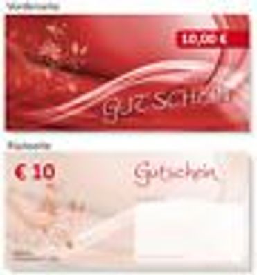 50 x 10 EURO Gutscheine Festwerte Geschenkgutscheine Gutscheinkarten TOP