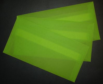 10 Stück Umschläge-Set DIN lang Gmund Briefumschläge giftgrün transparent UM123