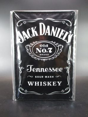 Jack Daniels Blechschild Metall Schild 30 cm, Tin Sign, schwarz weiß