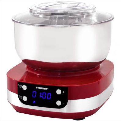 Syntrox KM-800W-RED Küchenmaschine Food Processor Knetmaschine 5 Liter