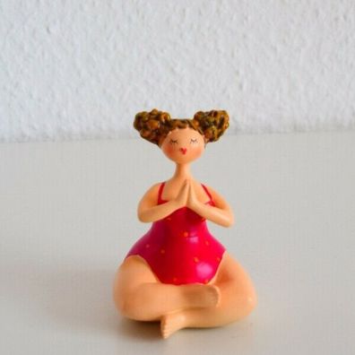 Inware Dicke Frau Yogafigur Rot 10 cm Dickmadame sitzende Frau Meditation 2540