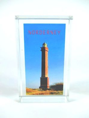 Glasquader Norderney Leuchtturm in Gift Box Germany Deutschland Souvenir, Neu